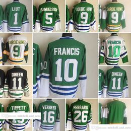 Movie Vintage Hockey 9 Gordie Howe Jerseys CCM Embroidery 10 Ron Francis 11 Kevin Dineen Ulf Samuelsson Ray Ferraro Patrick Verbeek Jersey Mike Liut Green