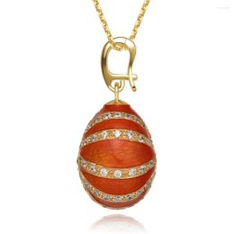 Pendant Necklaces Classic Vintage Egg Charm Crystal Rhinestone Necklace Elegant Temperament Christmas Gift To Women