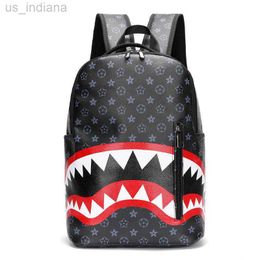 School Bags Backpack New Pu Men s Checked Backpack Korean Fashion Computer Bag Large Capacity Leisure Schoolbag 230708 Z230802