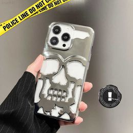 Cell Phone Cases Ins So Cool Skull Plating Phone Case For iPhone 14 13 12 Pro Max Plus + 11 Soft Back Cover L230731