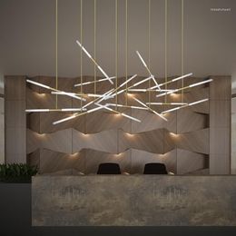 Pendant Lamps Chandelier Living Room Dining Decoration Lighting Attic Bedroom Modern Rotatable Tube Led C