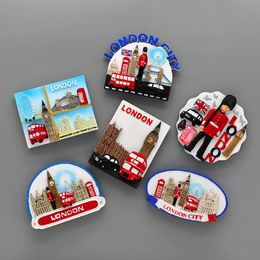 Fridge Magnets 3D refrigerator pasted magnetic world tourism souvenir creative gifts fridge magnets England London bus soldier 230802