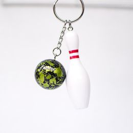 Keychains 1pcs Simulation 3D Bowling Ball Keychain Doll Bag Phone Keyrings Pendant Gift For Men Women Children