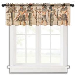 Curtain Fresco Characters Ancient Kitchen Small Window Tulle Sheer Short Bedroom Living Room Home Decor Voile Drapes