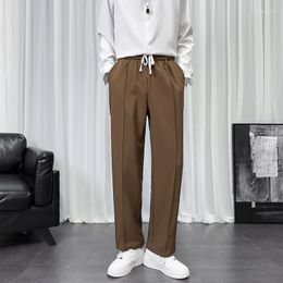 Men's Pants Korrean Fashion Baggy Wide Leg For Men Spring Autumn Japanese Style Casual Straight Draped Trousers Male Coffee White