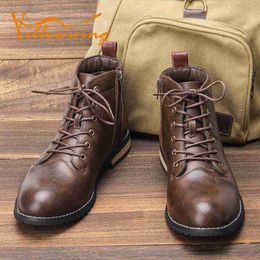 Boots 39-48 Men Retro Leather Boots Brand Ankle Boots Comfortable Fashion Zipper Men Boots #AL671 L230802