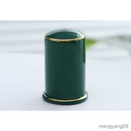 2pcs Toothpick Holders Ceramic Toothpick Holder Bone China Toothpick Storage Box with Golden Trim for Home Green Red White Yellow R230802