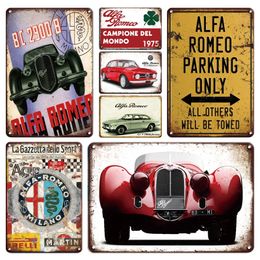 Retro Car Brand Tin Sign Vintage Sports Car Metal Plaque For Gift Idea Cars Accessories Metal Plate Fans Home Club Garage Man Cave Wall Decor 30X20CM w01