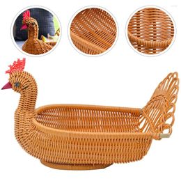 Dinnerware Sets Imitation Rattan Storage Basket Fruits Serving Party Toilet Tank Tray Container Novelty Pp Daily Use Picnic