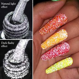 Nail Polish Mtssii 7ml reflective glitter top coating semi permanent glitter gel nail polish polishing UV nail polish gel varnish nail art decoration Z230802