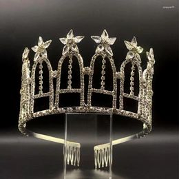 Hair Clips Luxury Pageant Miss World Rhinestone Tiara Crown For Women