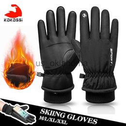 Ski Gloves KoKossi Winter Warmth Fleece Lining Snowboarding Ski Gloves Men Women Snow Mittens Waterproof Antislip Skiing Cycling Gloves J230802