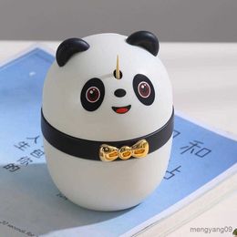 2pcs Toothpick Holders Cute Panda Press Toothpick Dispenser Container Desktop Automatic Tooth Pick Holder Storage Box Home Kitchen Dining Table Decor R230802