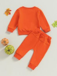 Clothing Sets Cute Halloween Costume Set Adorable Pumpkin Print Sweatshirt And Long Trousers For Infant Baby Boy Or Girl - Perfect