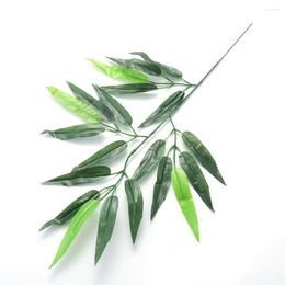 Decorative Flowers 20PCS Artificial Plants Bamboo Leaves 45cm Fake Branches Garden Decoration Simulation Decorations