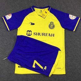 Al-Nassr FC No.7 Ronaldo Football Shirt Saudi League Home Football Jersey Set Men's and Children's Training Team Kit
