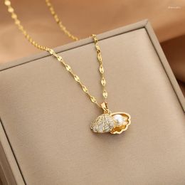 Chains Classic Fashion Shell Pearl NecklaceSmall Fresh Clavicle Chain Micro-Inlaid Simple Versatile Pendant Gift Giving