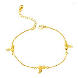 Anklets 24K Gold Plated Leaves Women Traditional Boho Ankle Brace Jewellery Summer Beach Accessories Gift 2023 Wholesale Support