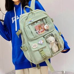 School Bags Cute Women Backpacks Waterproof MultiPocket Nylon Backpack for Student Female Girls Kawaii Laptop Book Pack Mochilas 230801