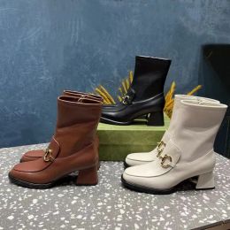 Damen-Designer-Stiefel, Stiefeletten, Leder, echtes Leder, Stiefel mit Blockabsatz, Chelsea-Martin-Stiefeletten, robuste Luxus-Designermarken für Damen, Stiefel, Fabrikschuhe