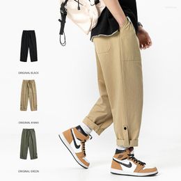 Men's Pants Men Casual Loose Fitting Solid Color Design Straight Tube Work Clothes Long