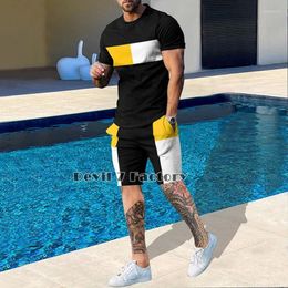 Men's Tracksuits Men Tracksuit Shorts 3D Printed Fashion T Shirt Sets Summer Casual Clothing Suit Oversized Sportswear Suits Streetwear