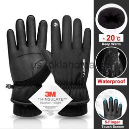 Ski Gloves Winter Keep Warm Ski Gloves Men 3M Cotton ColdProof Windproof 10Finger Touch Screen Gloves NonSlip Waterproof Cycling Glove J230802