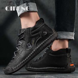 Dress Shoes New Leather Casual Shoes Men's Fashion Black Sports Shoes Fashion Flat Shoes Loafers Lace Summer Men's Warm Fur Leather Shoes Class Black Sole Z230802