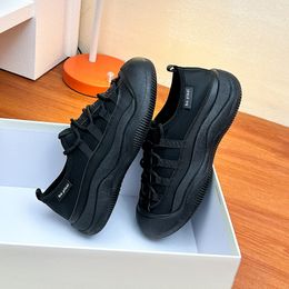 Outdoor Free Shipping Women Casual Shoes Leather Platform Fashion Designer Flat Sneakers Triple Black White Womens Girls Lace-Up Loafers Sports Trainers 35-40