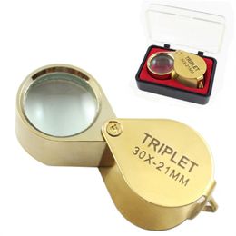 10X 20X 30X Metal Jewelry Magnifying Glass Jewelers Eye Tool Jewellery Folding Loupe Glass Lens Magnifying Triplet Glass Jewelry Diamond JL1726