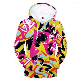 Men's Hoodies Latest Funny Love Graffiti Hip Hop Cool 3d Sweatshirt Men Women Hoodie Hoody Tops Casual Long Sleeve Hooded Pullovers