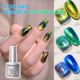 Nail Polish Coloured Primer Magnetic Cat Eye Gel Semi Permanent Reflective Top Coat Hybrid Varnish Supplies 230802