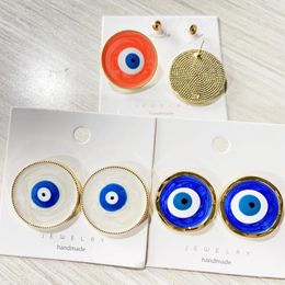 Dangle Earrings DAVINI Trendy Simple Turkish Blue Eye Drop Round Devil's Enamel Stud Jewellery