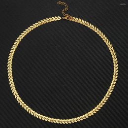 Chains MinaMaMa Stainless Steel Sequins Wheat Chain Necklaces For Women Girls Choker Jewellery Gifts