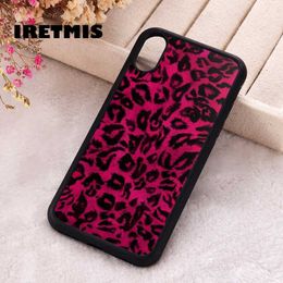 Cell Phone Cases Iretmis 5 5S SE 2020 Phone Cover Case for iPhone 6 6S 7 8 Plus X Xs XR 11 12 13 MINI 14 Pro Max Rubber Silicone Hot Pink Leopard L230731