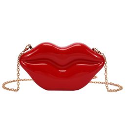 Qute Mini Designer Bag Lip Purse Box Clutch Lip Shaped Party Evening Bags Lady Crossbody Key Sweetie Lipsticker Bag Lovely Hasp Lock Gold Chain Luxury Style