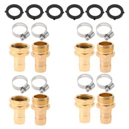 Watering Equipments 4sets Garden Hose Repair Connector With Clamps Kit Female & Male Aluminium Water End Replacement Fit For 3/4"