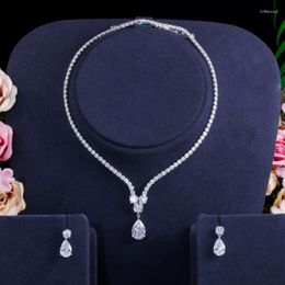 Necklace Earrings Set Jewellery Japanese And Korean Simplified Zircon Wedding Dress Banquet Earring Crystal Accessories