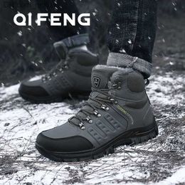 Dress Shoes Newly arrived winter professional mountain outdoor hiking shoes Men's fur hiking boots Walking warmth training hiking boots Black sports shoes Z230802