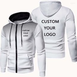 Men's Jackets DIY Men Hooded Hoodies Print Your Like Po Or Logo Own Design Custom Jacket Outdoor Long Sleeve Zipper Sweatshirt Coat