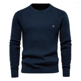 Men's Sweaters 2023 Winter Autumn O-Neck Cotton Men Casual Soild Colour Mesh Pullovers Male Fashion For Mens Clothes