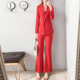 Women's Two Piece Pants Set For Women Blazer And Outfit Red Trouser Suit Sexy Womens 2 Pant Sets Wide Leg Classy With Sleeve Xxl Tailor