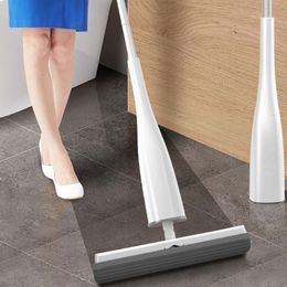 Mops Eyliden Free Hand Washing Flat Mop with PVA Sponge Mop Heads 360 Degree Rotating Magic Mop For Household Kitchen Floors Cleaning 230802