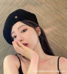 Ball Caps designer C Home~Correct Version Double Metal Cashmere Beret Autumn and Winter Warm Fashionable Small Fragrance Versatile Hat L3TT