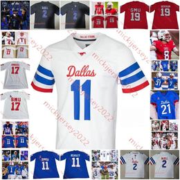 SMU Mustangs Football Jersey Alex Padilla Keldric Lustre Clyde Pittman LJ Johnson Jr. PJ Williams Jordon Hudson Mens Youth Custom Stitched SMU jerseys