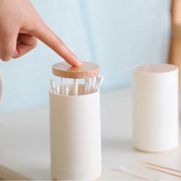 2pcs Toothpick Holders Press Type Pop Up Toothpick Box Cotton Swab Storage Case Toothpick Holder Dispenser Container
