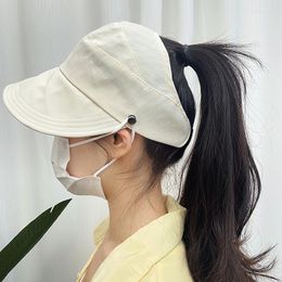 Wide Brim Hats Women Hat Adjustable Top Empty Anti-UV Visor Easy To Carry Travel Caps Fashion Beach Summer Sun Protection