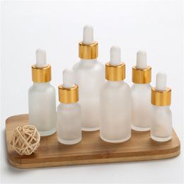 5 10ML Frosted Glass Dropper Bottles15 20 30 50 ML Essential Oil Dropper Bottles Perfume Pipette Bottles Cosmetic Containers For Travel JL1757
