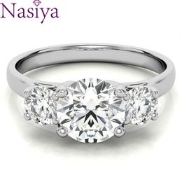 Wedding Rings 3 Stone Engagement Ring 925 Sterling Silver for Women Anniversary Fine Jewellery 230802