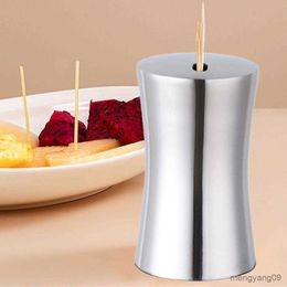 2pcs Toothpick Holders Toothpick Holder Large Capacity Stainless Dining Table Toothpick Dispenser Container Storage Kitchen Gadget R230802